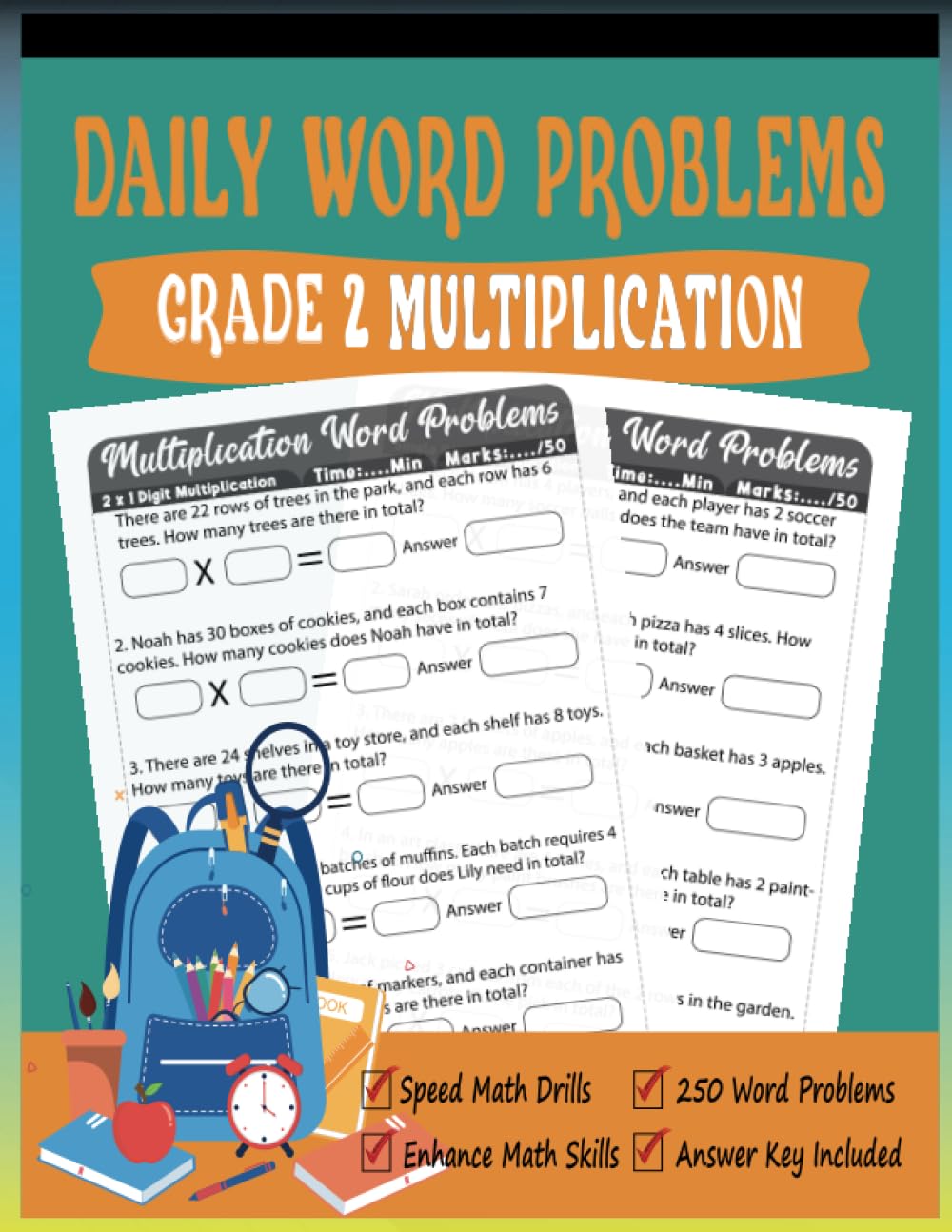 Daily Word Problems Grade 2 Multiplication: Develop Your Child's Math ...