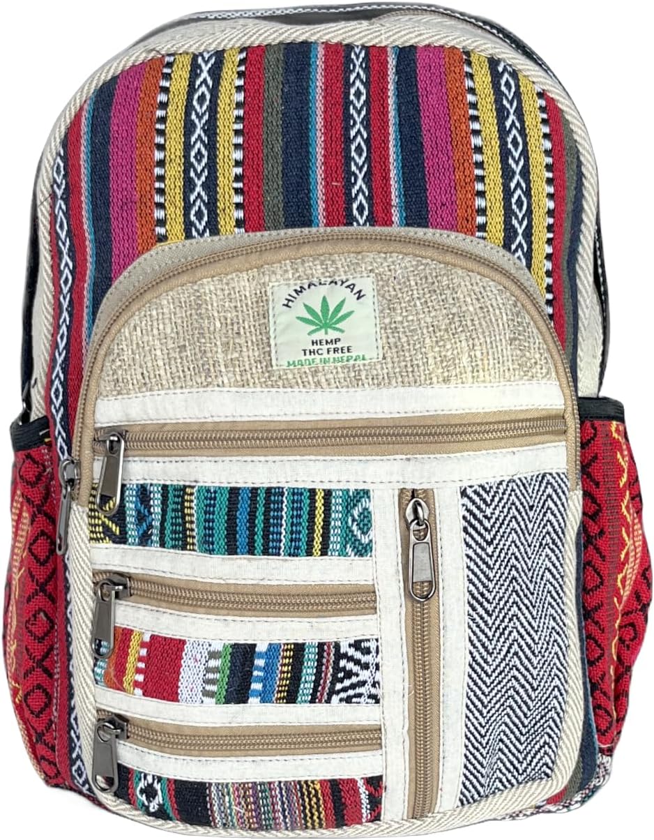 Small cotton and hemp backpack, trekking backpack