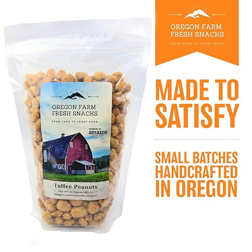Miniatura 2 de Oregon Farm Fresh Snacks Toffee Peanuts  Cacahuetes dulces horneados al sol cubiertos de caramelo  Snack de cacahuete de mantequilla local