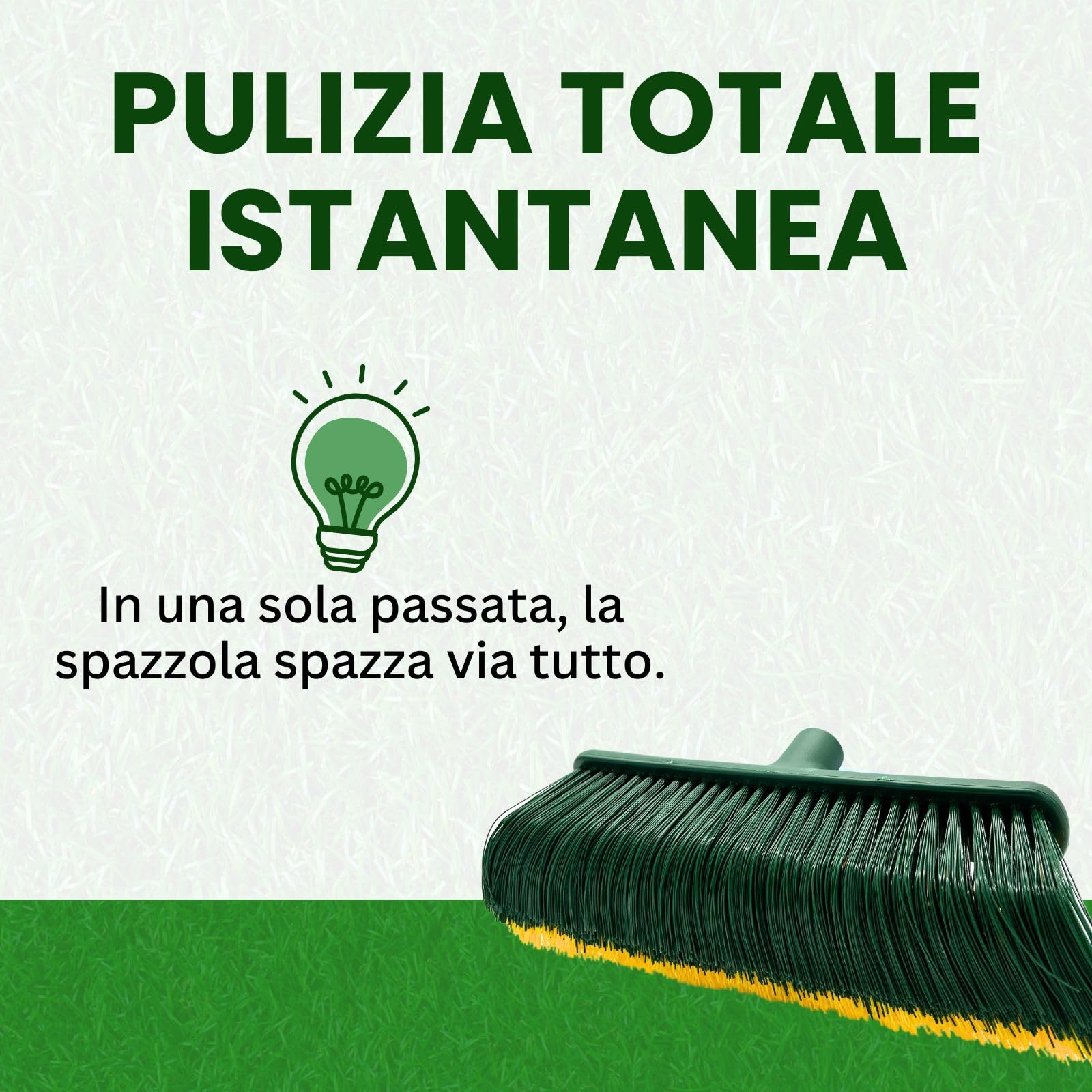 PLANTAWA Spazzola per Erba Sintetica senza Manico | Spazzola Prato Sintetico Manuale | Pulisci Giardino per Terrazze, Balconi, Aiuole | Spazzatrice Robusta Universale
