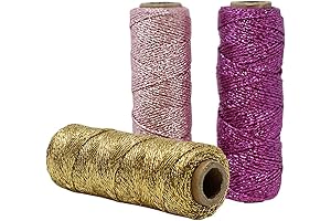 Just Artifacts 3pcs Assorted Metallic Bakers Twine for Baking, Decorating, Gift Wrapping, DIY Projects