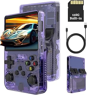 R36s Retro Handheld Game Console with 128G 3.5 Inch IPS Screen Built-in 21000+ Classic Games Open Source Linux System Port...
