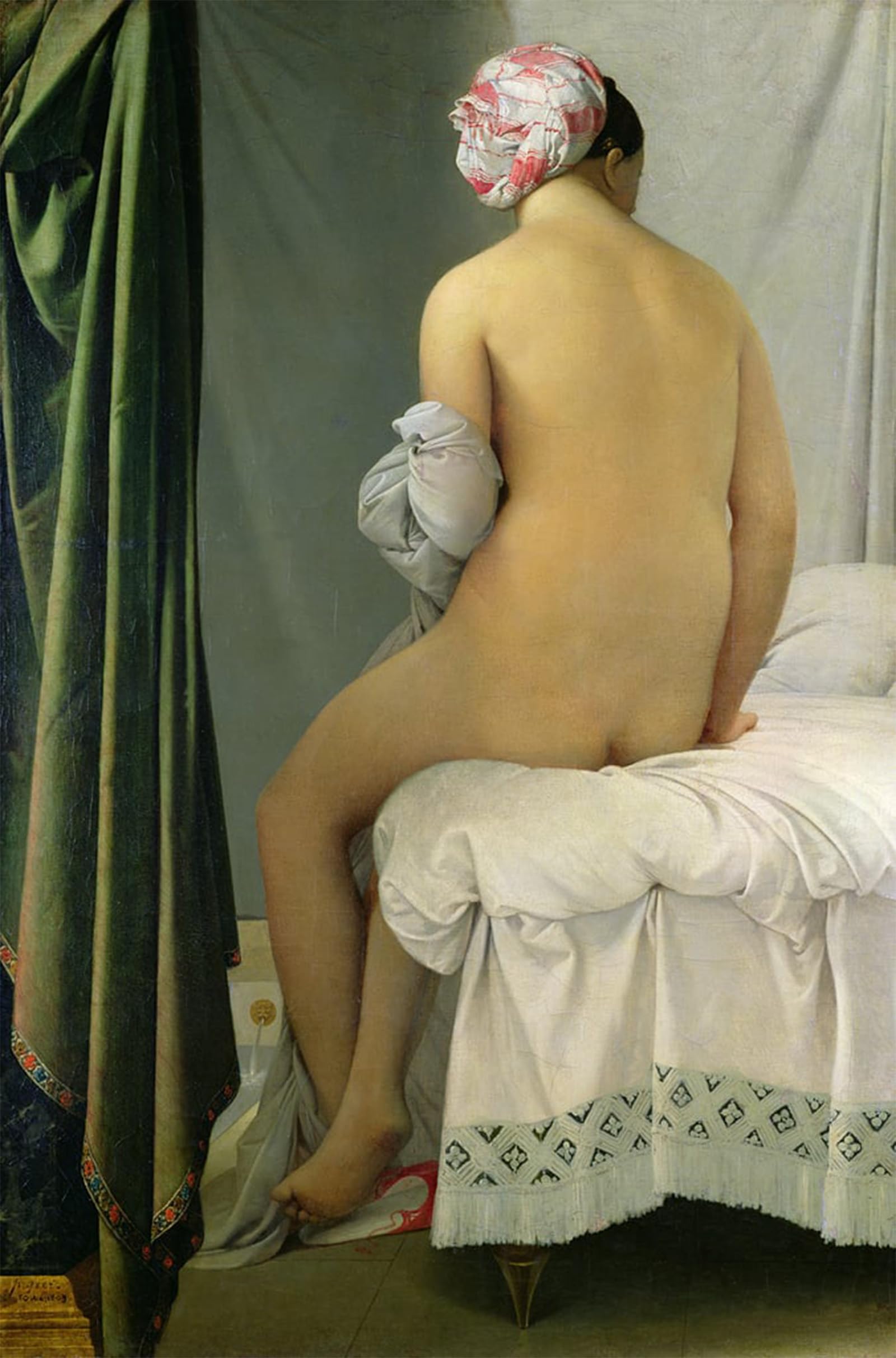 POSTERIIk Famous Modern Artwork Art Mural the Bather 'baigneuse Valpincon' by Jean Auguste Ingres Oil Paintings Pictures for Home Decor 60x90cm