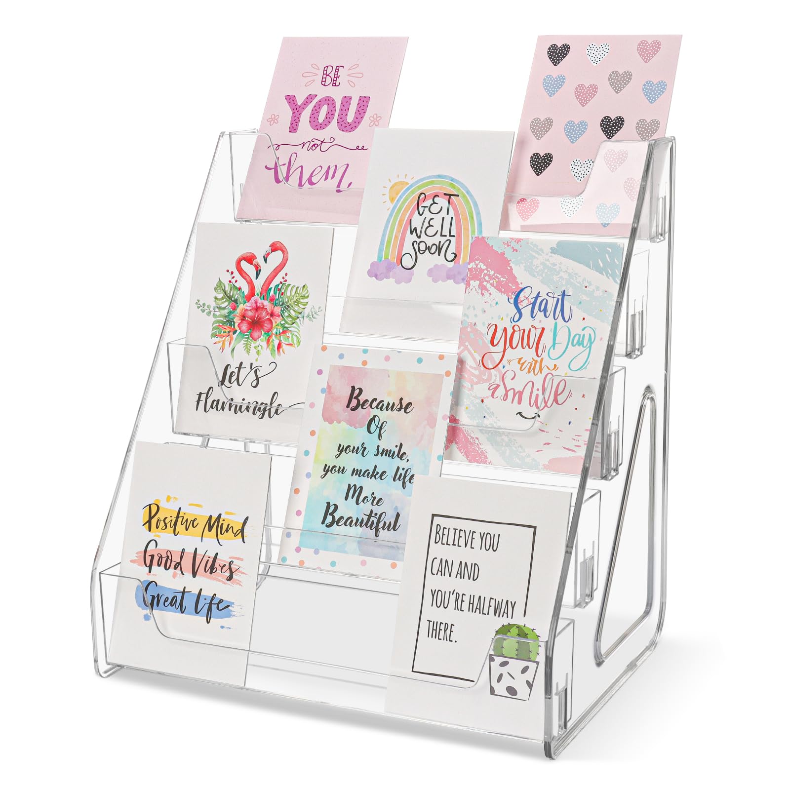 Greeting Card Display Stand 5 Tier Acrylic Greeting Card Rack Clear Postercar...