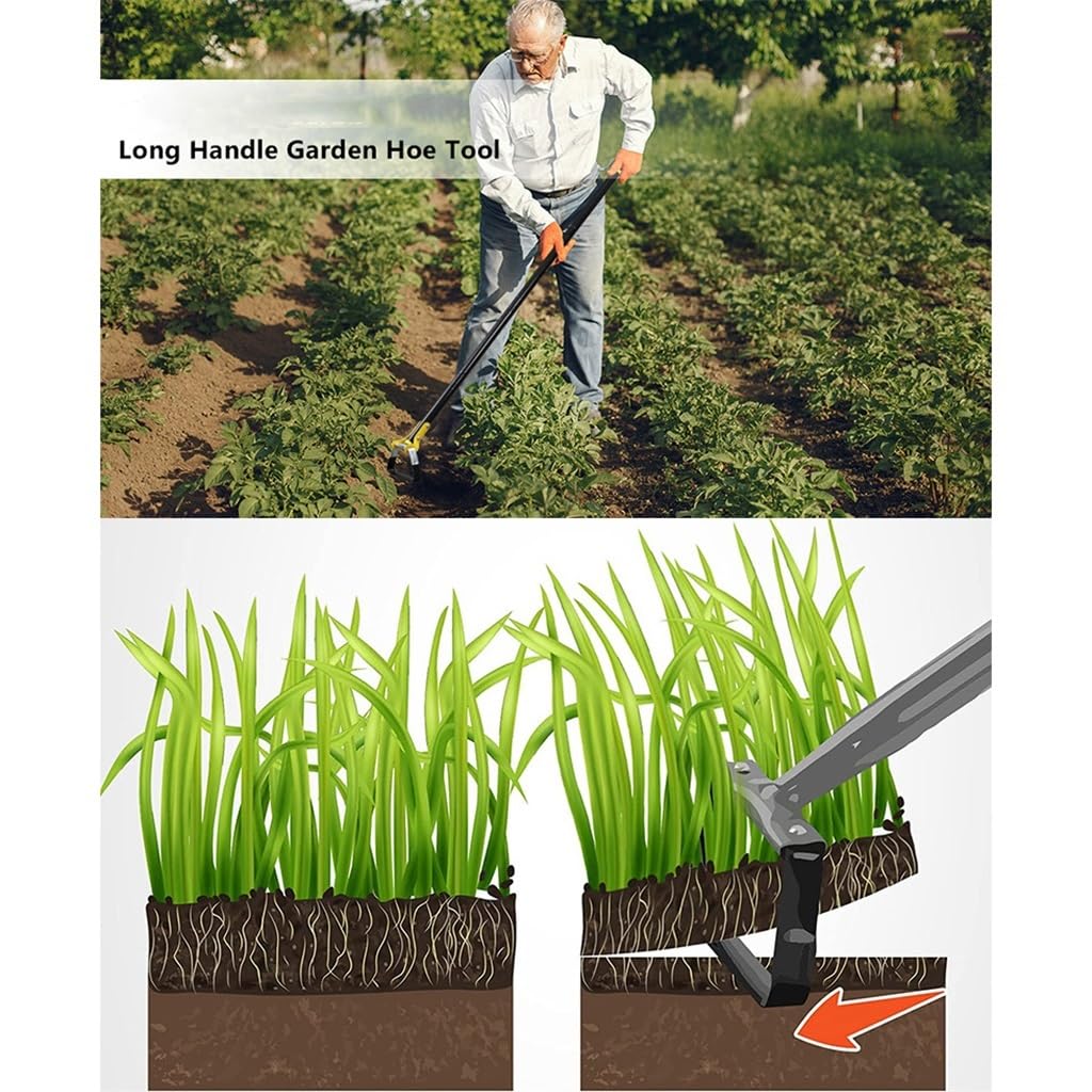 Zappe for Attrezzi Da Giardino, Manico Lungo Resistente All'aperto Hula Scuffle Zappe for Diserbo Giardinaggio Zappe A Staffa for Allentare Il Terreno ( Dimensione : Length 227cm )