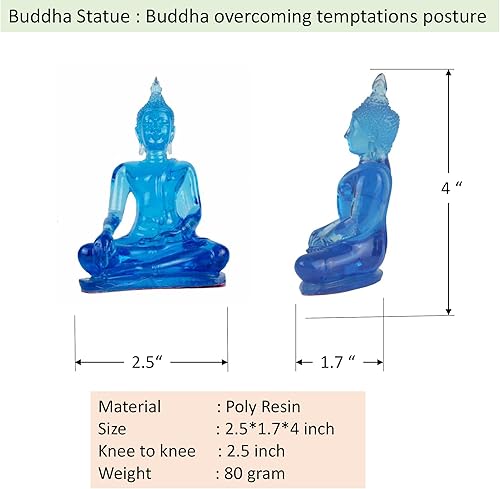 Miniatura 12 de BUDDHO Buda superando las tentaciones Estatua de Buda de 4 pulgadas de alto. Estatua de Buda tailandesa para decoración del hogar, decoración de