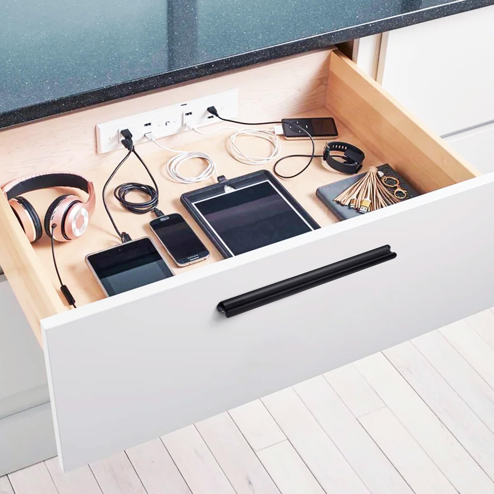 FEEIMOL 2 Stuks Lade Trekt Kast Handgrepen Aluminium Keuken Kast Trekt T Bar Deurgrepen Meubels Garderobe Handgrepen Gat Center 96mm
