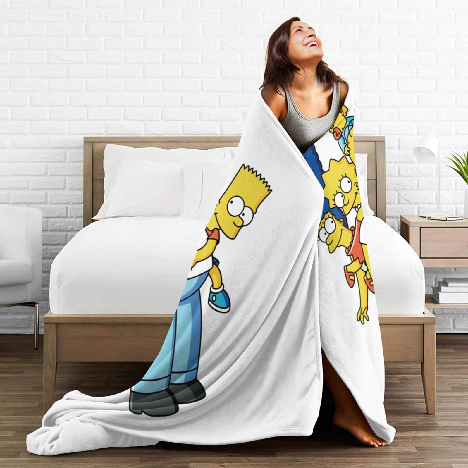 Amazon｜毛布 ブランケット ザ・シンプソンズ ひざ掛け フランネル
