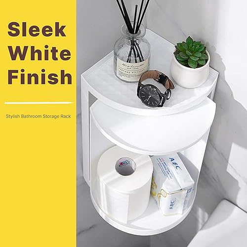 Miniatura 4 de Skywin Armario de almacenamiento de baño grande (blanco)  Estante de almacenamiento de esquina para el cuidado de la piel, organizador de