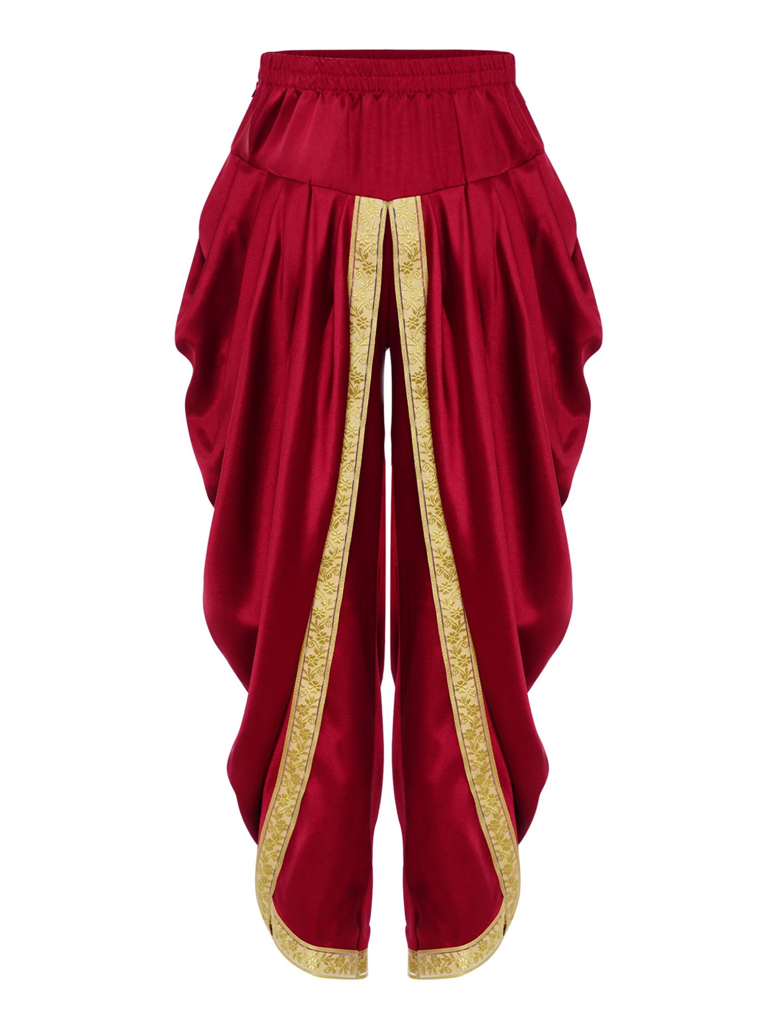 Kaerm Ragazzi Ragazze Pantaloni Dhoti Indiano in Raso Pantaloni Larghi Tradizionali per Feste Carnevale Halloween Pantalone da Danza Moderna Ballo Latino Dancewear