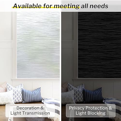 Miniatura 9 de rabbitgoo Película opaca total de privacidad para ventana, bloqueo de luz solar, para reducción de rayos UV, cubierta de ventana extraíble para