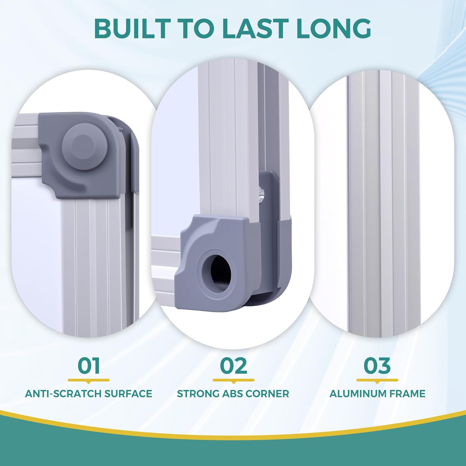 60" x 40" Magnetic Dry Erase Whiteboard with Pen Tray | Large Wall Mounted Aluminum Frame White Board for Office, Classroom & Home | Premium Presentation Board with Smooth Writing Surface