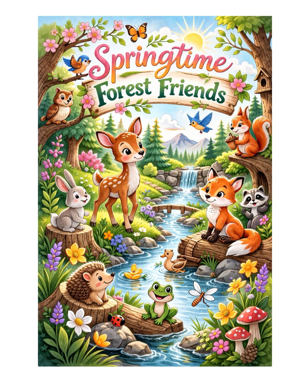 Springtime Forest Friends: Kids Coloring Book