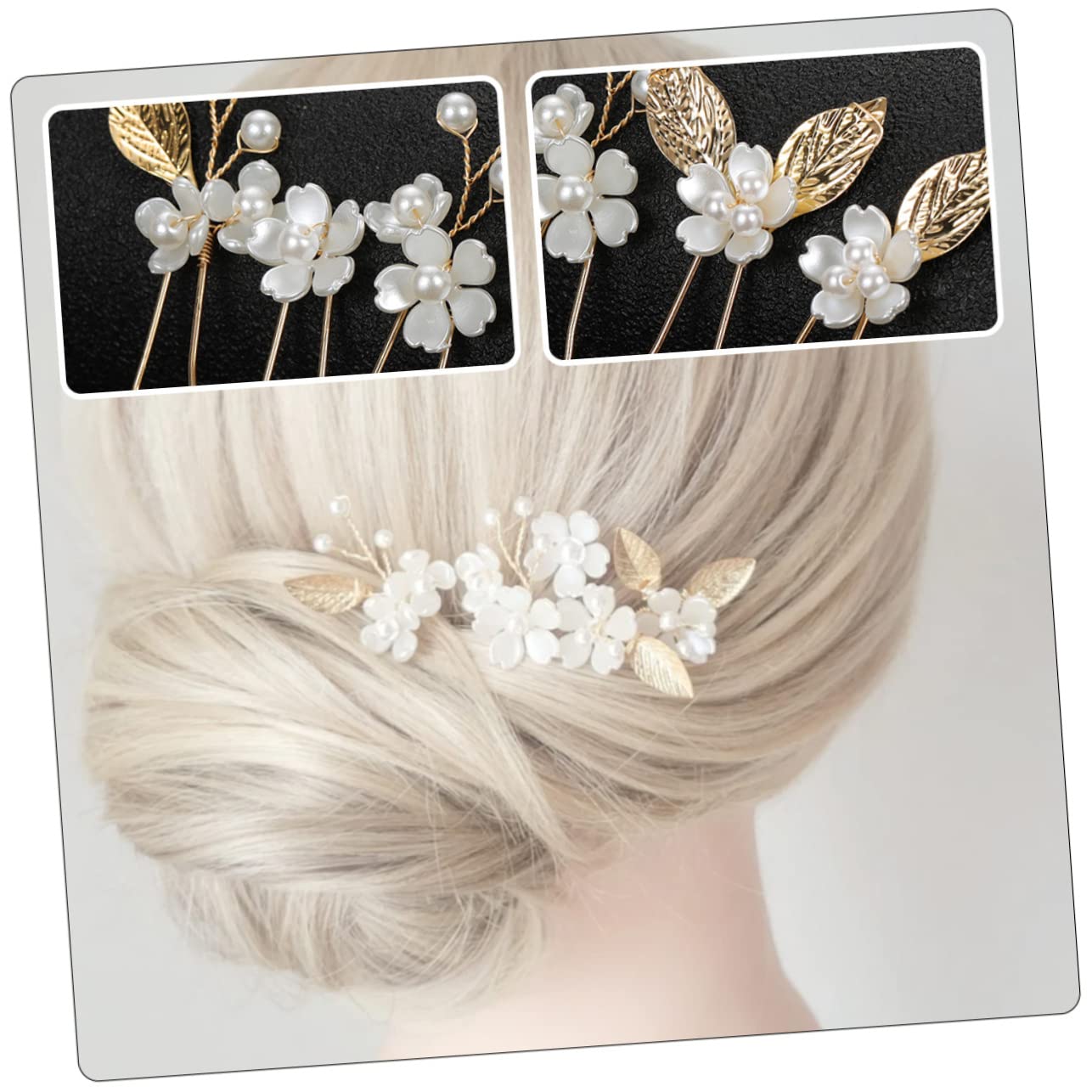 MAGICLULU 25 Piezas Horquilla Pasador De Pelo De Uso De Boda Pinzas De Pelo De Metal Pasador De Pasadores Para Niñas Decoración De Flores Aleación De Zinc Novia Cinco Pétalos Alfiler