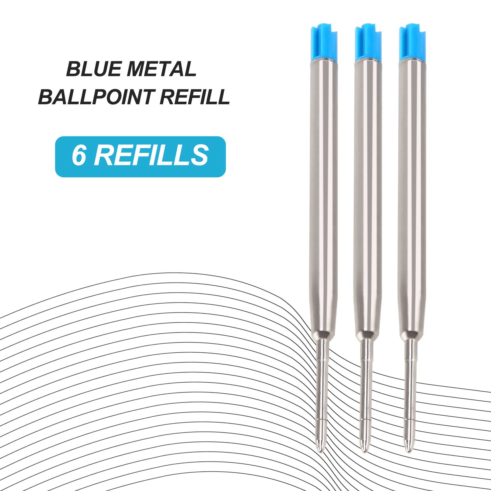 6 ricariche per penna da 10 cm, colore: blu