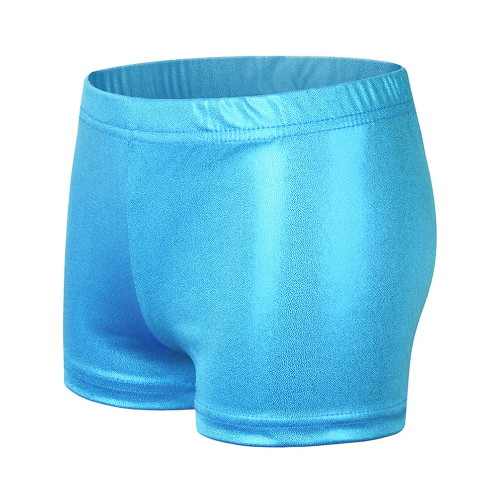NewL Niños Niña Cintura Elástica Metálico Brillante Pantalones Cortos de Ballet para Deportes Yoga Gimnasia Entrenamiento