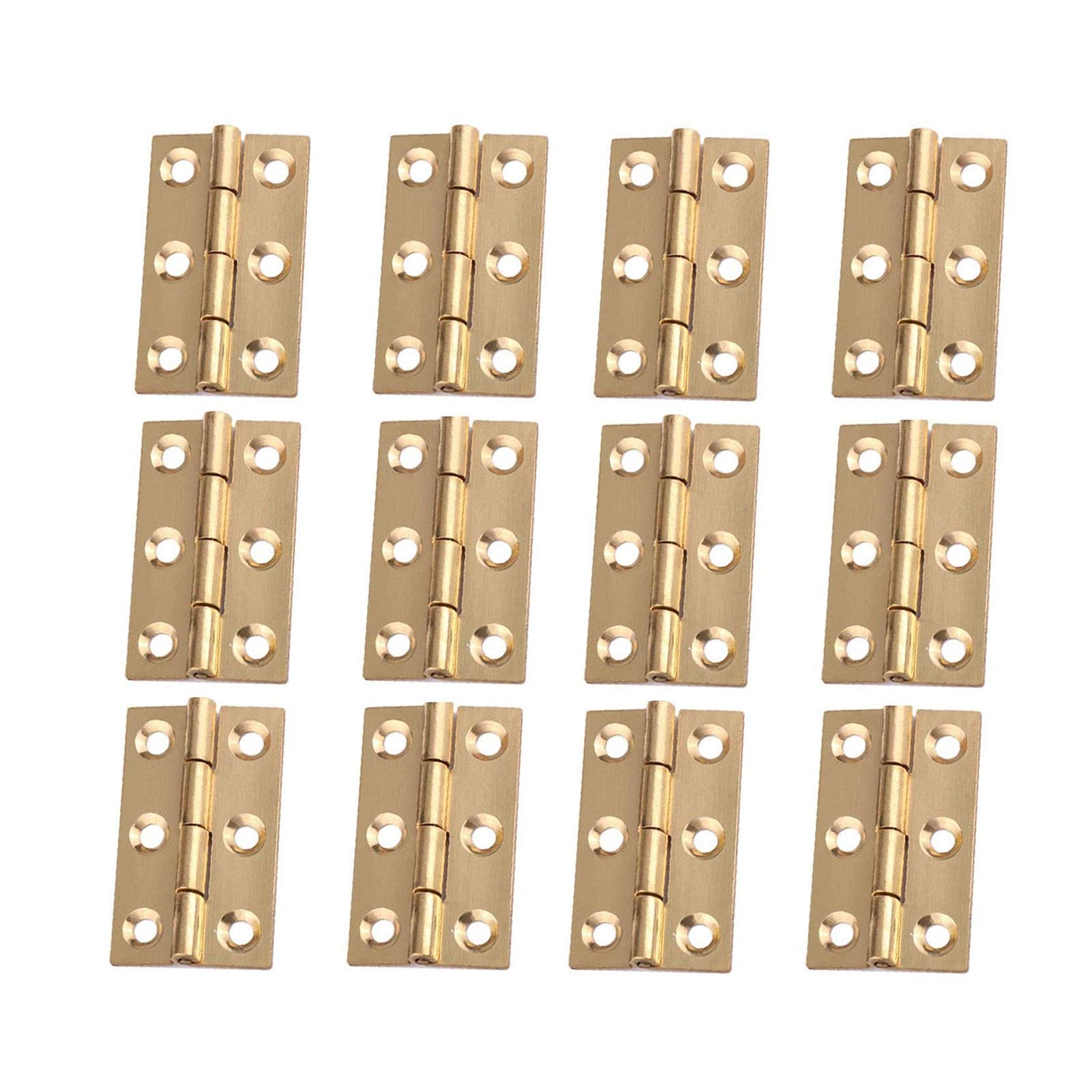 12 Pcs 3 Inch Butt Hinges, for Cupboard Cabinet Home Furniture Hardware Door, Folding Butt Hinge Copper Tone