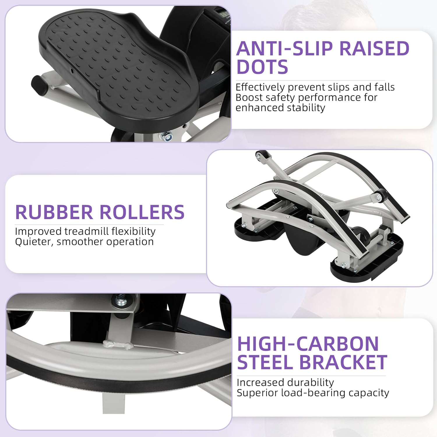 Rock Stepper Side to Side, Rocking Fitness Stepper Home Workout Machine with Resistance Bands for Full Body Workout, for Exercise at Home