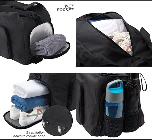 Miniatura 2 de Gym Bags for Men, Sports Duffle Bag, Travel Gym Bag with Shoes Compartment and Wet Pocket, Foldabel, Lightweight for Travel, Gym, Yoga