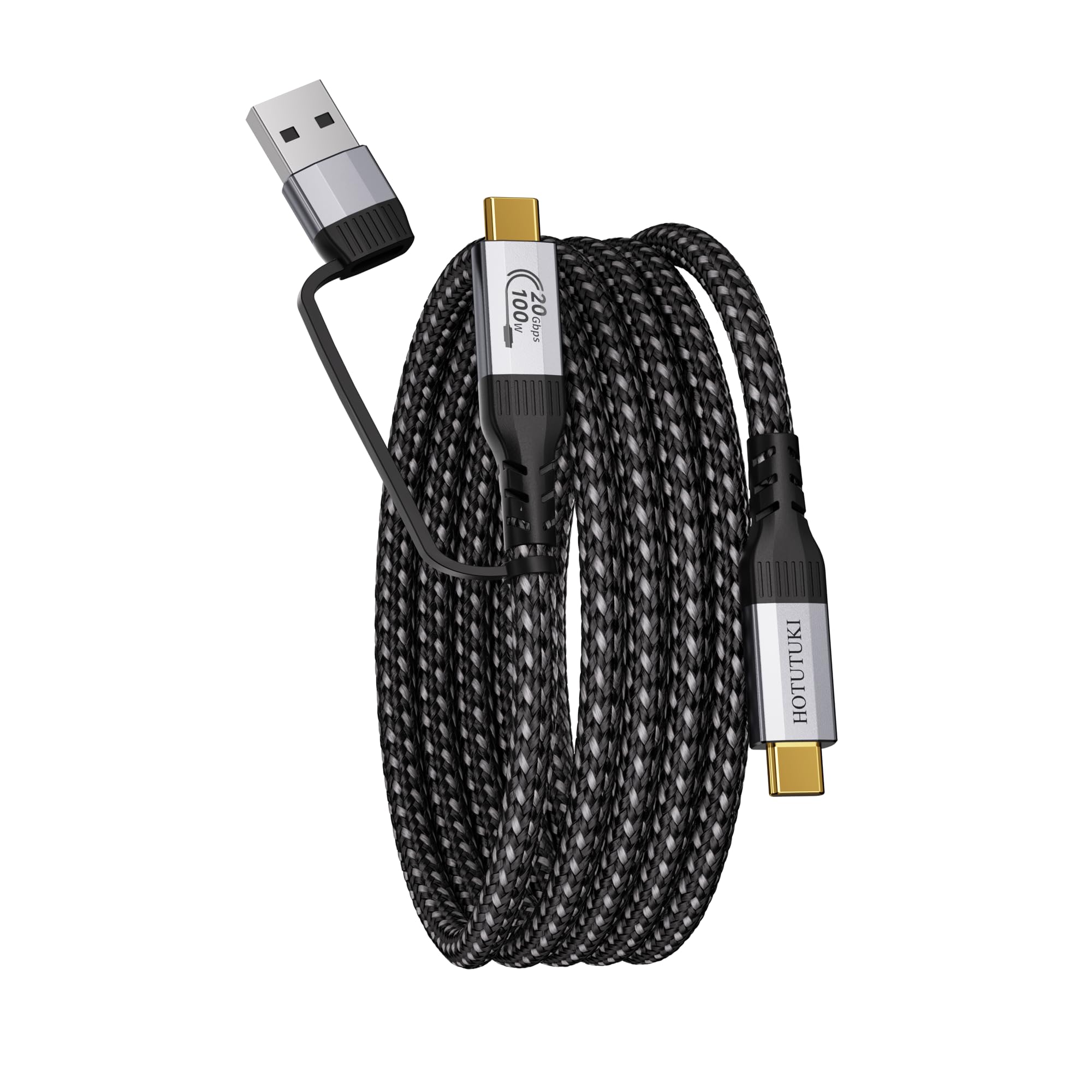 Long USB a to USB c Cable 10FT Multi Functional 2in1, usbc 3.2 Gen 2X2,20Gbps High Speed…