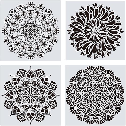 XUAN YANG Plantilla de mandala reutilizable decorativa de 12 x 12 pulgadas para muebles manualidades pintura de pared de madera 0010in 10 mil XUAN YANG Plantilla de mandala reutilizable decorativa de 12 x 12 pulgadas para muebles manualidades pintura de pared de madera 0010in 10 mil