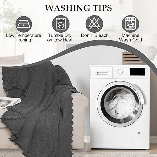 Miniatura 5 de HDCAXKJ Fundas de sofá de felpilla para sofá modular en forma de L, manta con borlas, 2 piezas en forma de L, fundas modulares con diván, protector