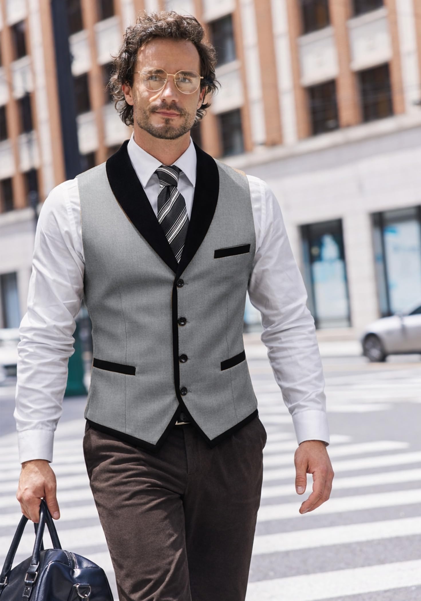 COOFANDY Men's Suit Vest Slim Fit Formal Business Dress Vest Casual Wedding Waistcoat