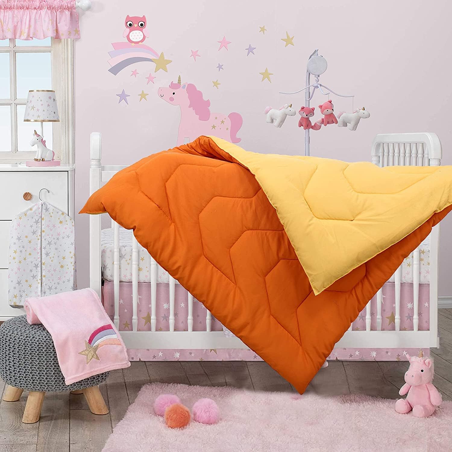 Fareto Microfibre 58x42 inch Baby Comforter, Yellow, Peach Pink & Cherry, Pack of 1-image-14