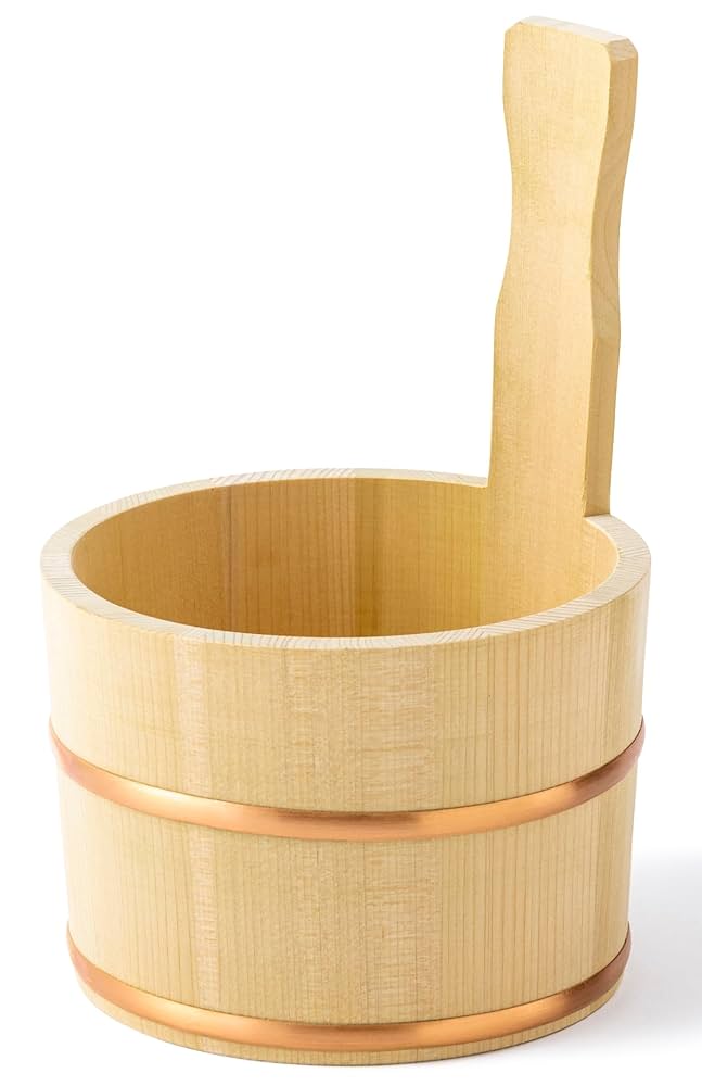 Amazon | 青森ひば 片手桶 湯桶 風呂桶 ヒバ 風呂おけ 木製 湯