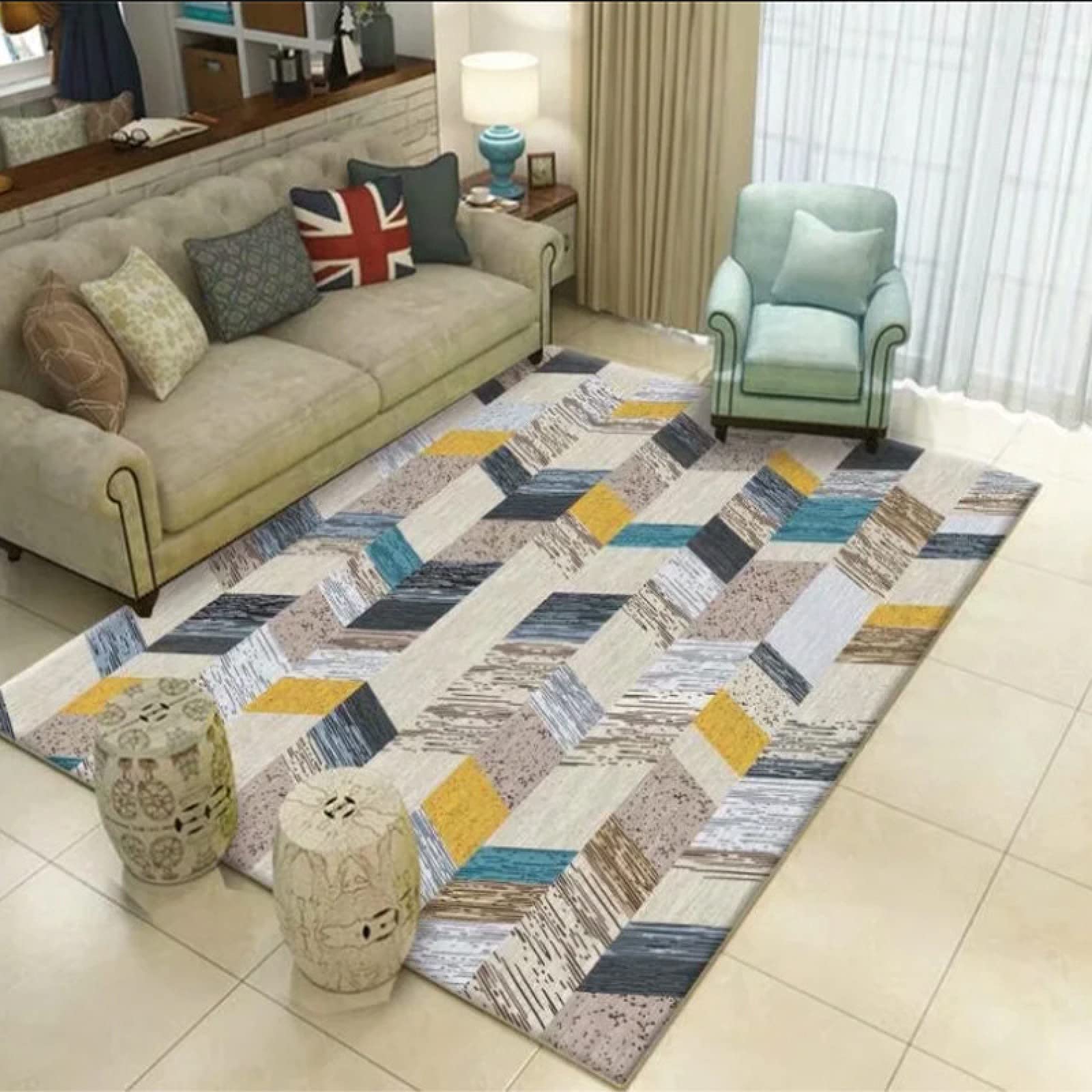 Tapis lavable en machine 160x230 résistant aux taches du quotidien