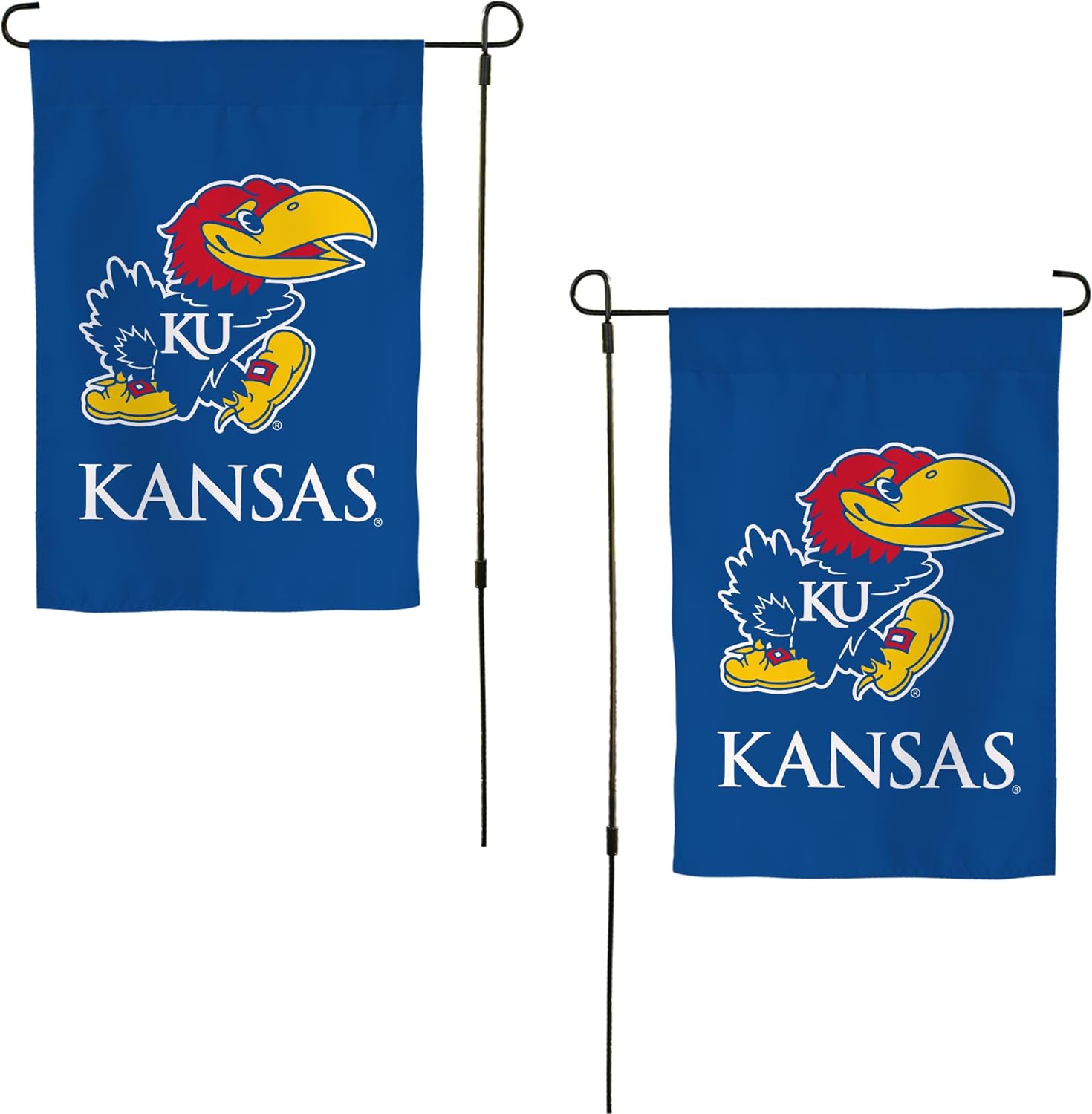 Desert Cactus University of Kansas UK Garden Flag – 19 x 12 inch Kansas Jayhawks Banner, For Outdoor Display and Events (Design B)