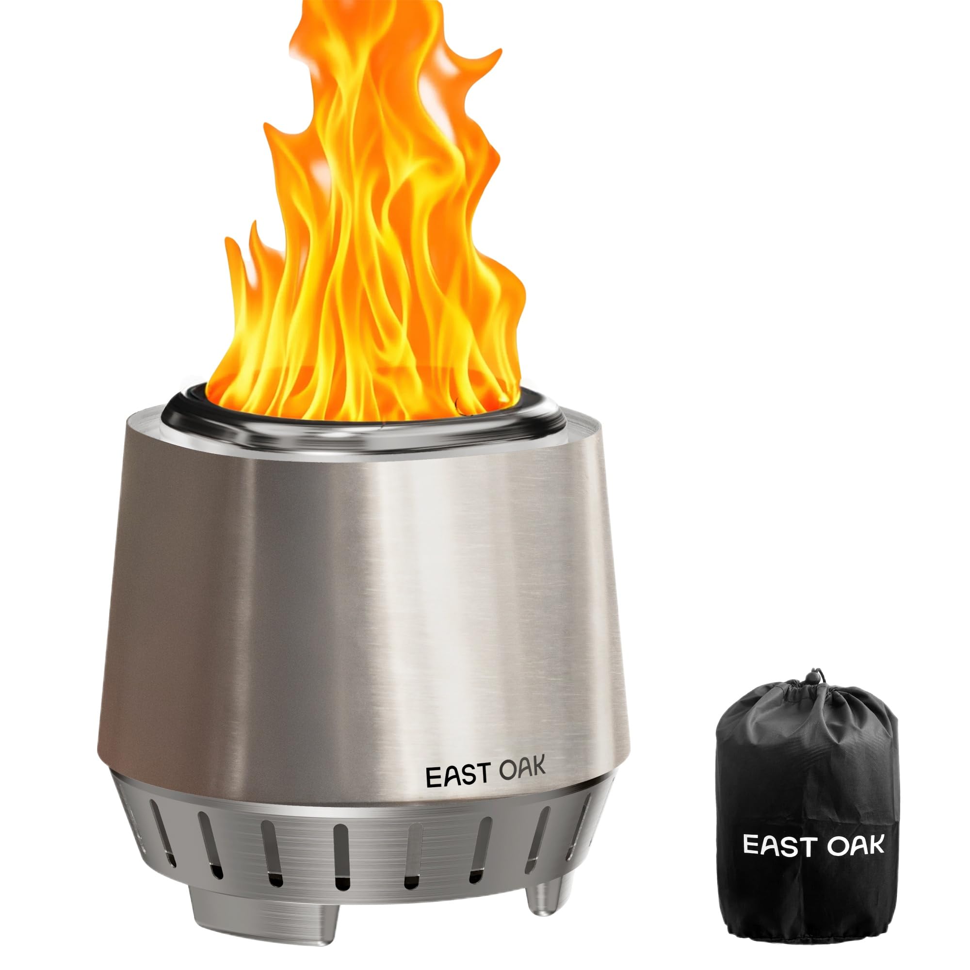 EAST OAK Piccola braciere senza fumo in acciaio inox 304 diametro 22,1 cm altezza 21,1 cm