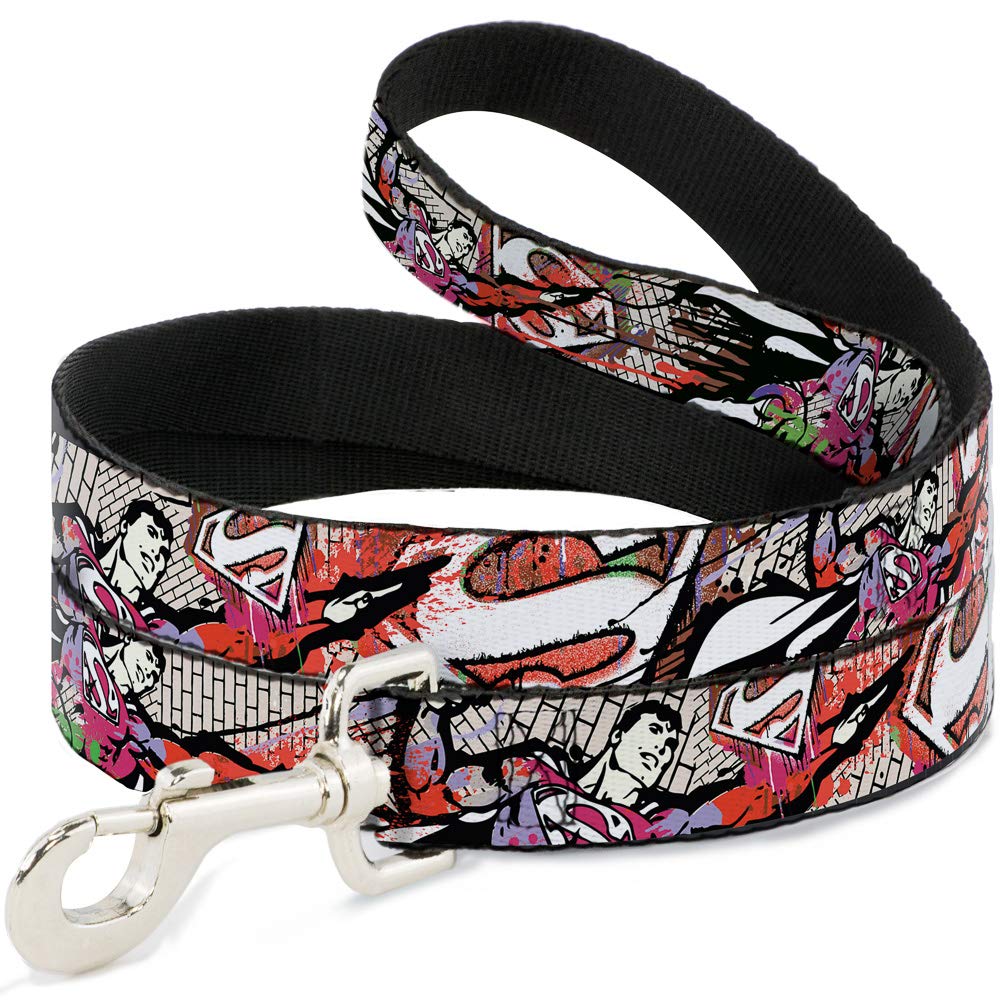 Laisse pour grand chien Superman 3,8 cm Buckle Down motif Flying Briques de 4 '