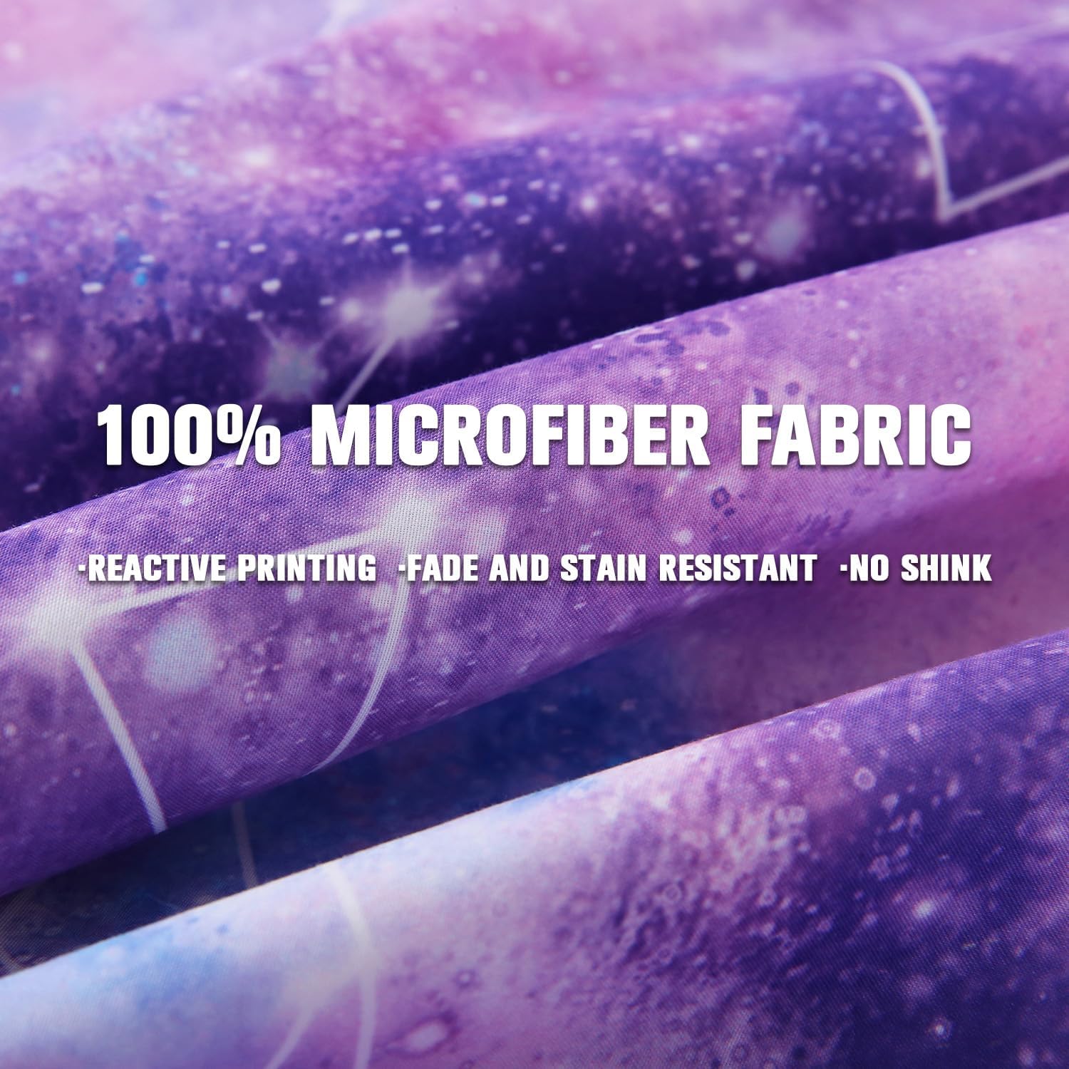 JQinHome Twin Gradient Galaxy Comforter Set for Girls,6 Piece Bed in A Bag 3D Colorful Tie Dye Constellation Print Ombre Bedding Set (Purple) - Image 8