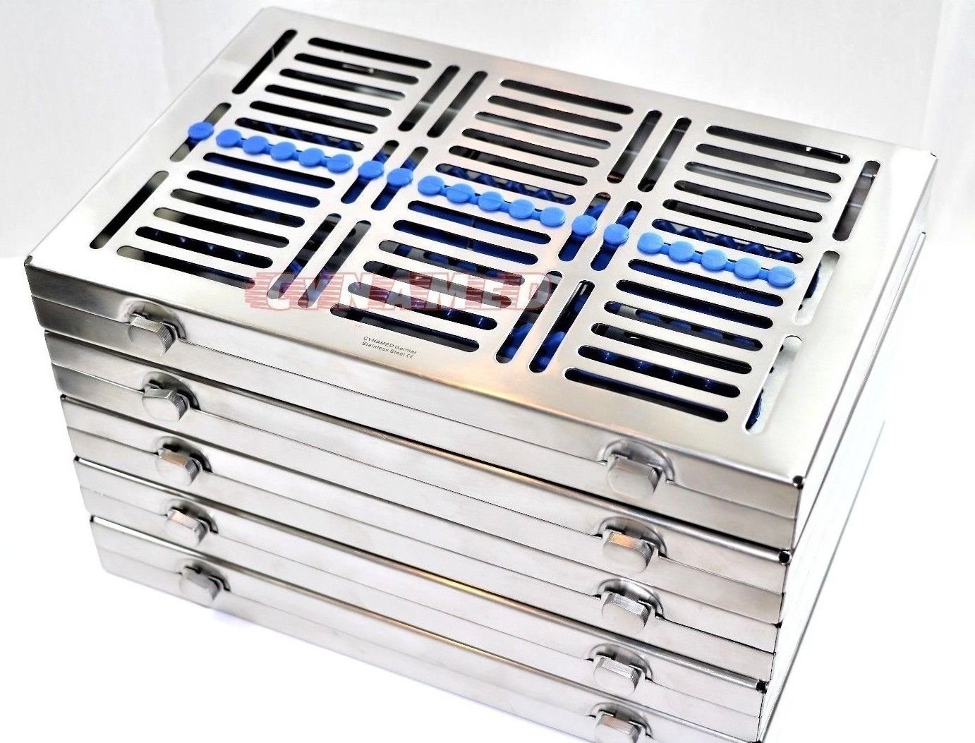 5 German Dental Autoclave Sterilization Cassette Tray Instrument 11.25X7.25X1.25