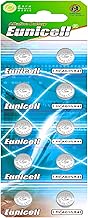 Eunicell AG3 Battery (LR41 / 392), Pack of 10 Button Cells Blister Pack, 1.5 V Alkaline High Performance Cell for Watches, Lasers, Toys, Hearing Aids - Durable & Mercury Free