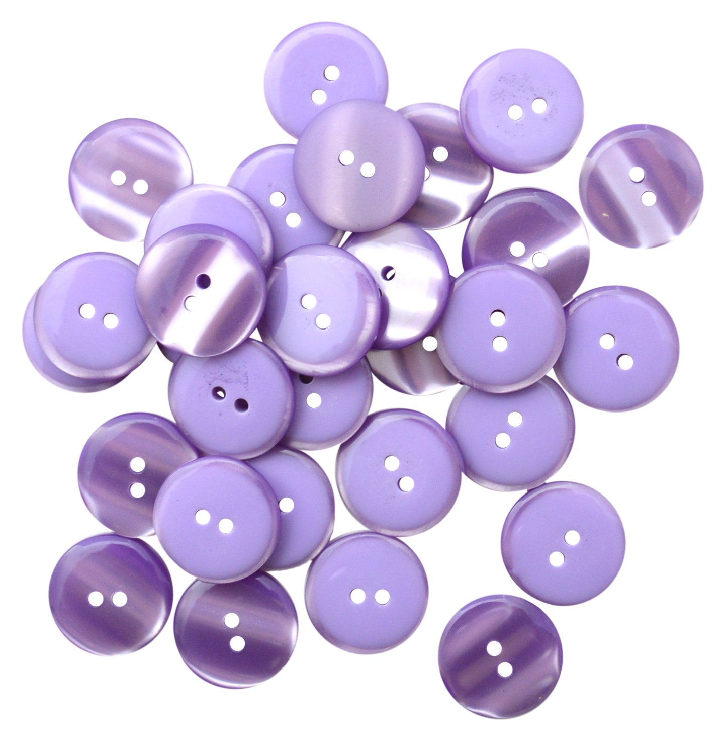 Bottoni Leduc 30 Pezzi Viola - Taglia Lin 32, Rotondi Da 20 Mm In Resina, 2 Fori - 2