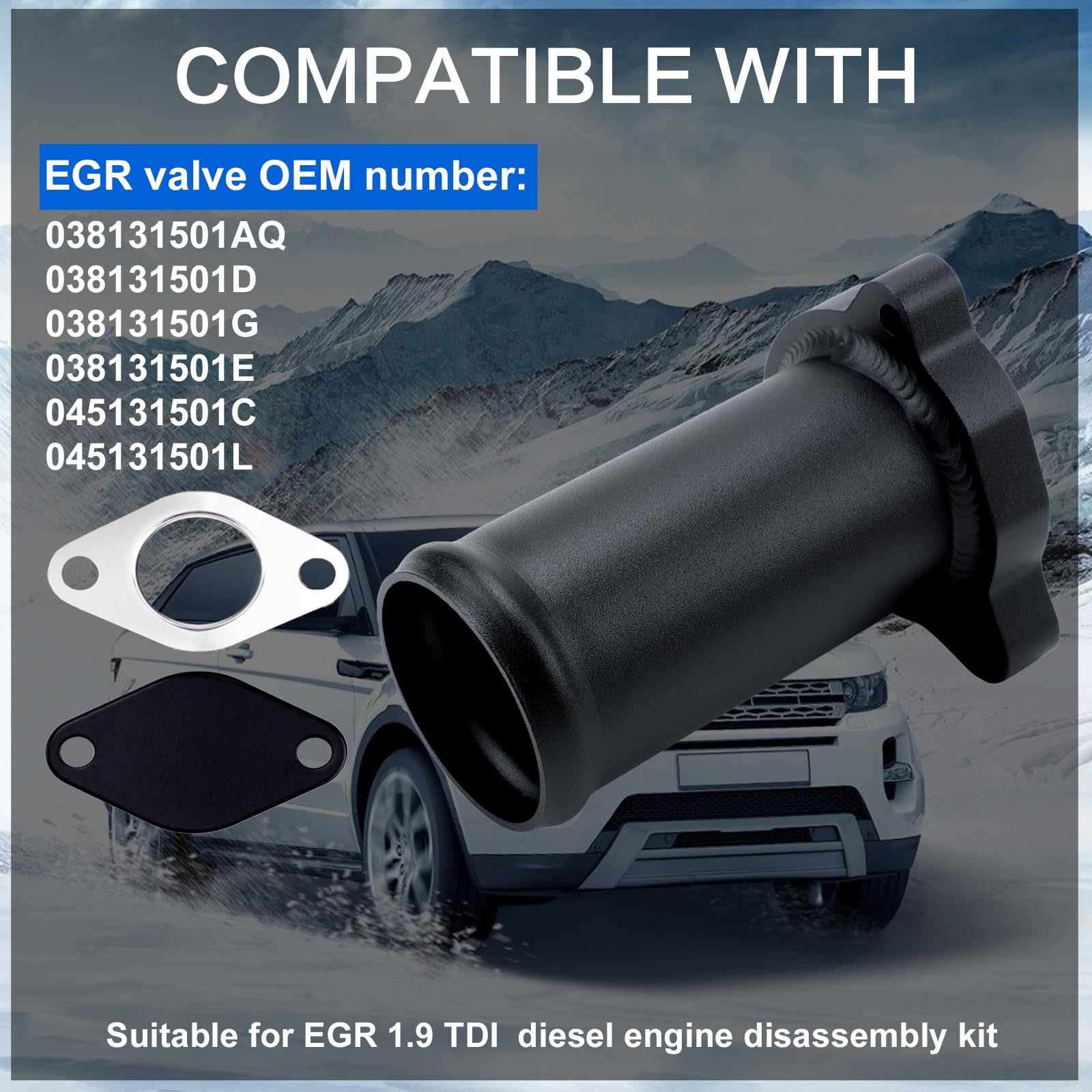 EGR-zestaw do demontażu zaworu 1.9 TDI, 50 mm, pasuje do Golf, A3, Polo, Passat, Octavia, A4, Ibiza, A6, Fabia, Superb, Sharan, Galaxy, Caddy, A2, Lupo, EGR-Ausbau, OE 038131501AQ, 038131501D