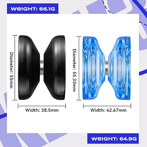 Miniatura 4 de MAGICYOYO Yoyos responsivos para niños principiantes, paquete de 2 Pro Yoyo, truco de doble función, Yoyo V3 + Yoyo K2 de cristal con 12 cuerdas de