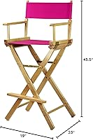 Vista 7 de Casual Home 230-00/021-30 Director Chair 30" - Bar Height Natural Frame/Magenta Canvas