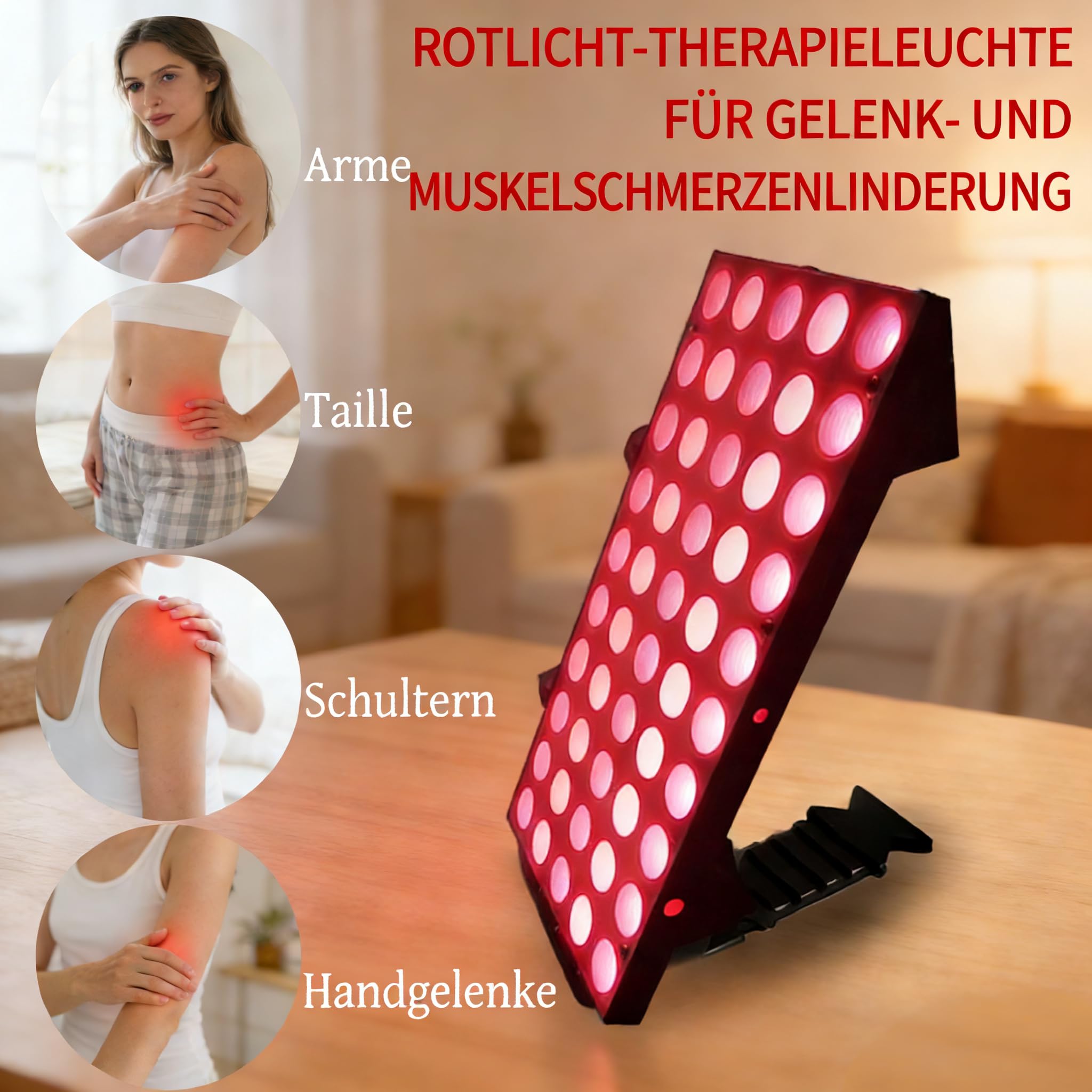80 W 40 LED Near IR panel na podczerwień, 660 nm i 850 nm, podwójna fala, urządzenie do pielęgnacji domu z regulowanym timerem, w zestawie okulary ochronne do użytku domowego
