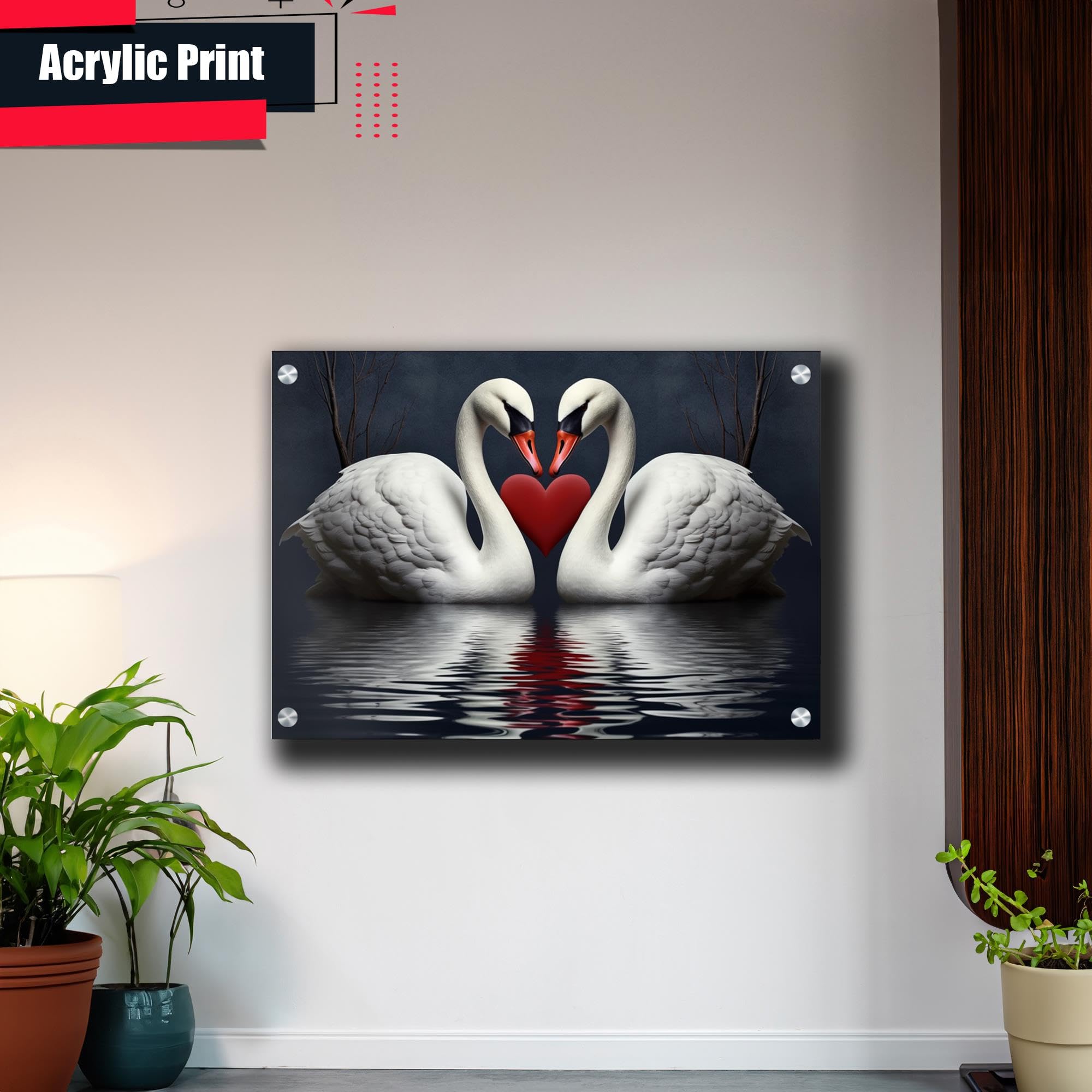 アートポスター　SWAN Amazon.com: Swan Bird Vintage Poster Art Print Retro Wall Art