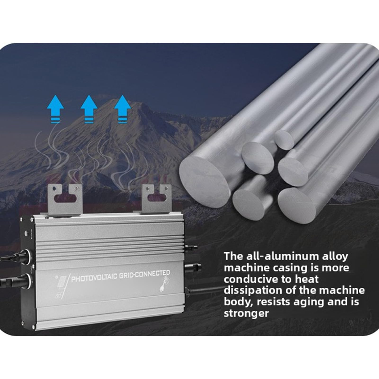Solar Grid Tie Wechselrichter 1000W mit WiFi, DC 20V auf 60V PV Module oder DC 36V/48V Batterie Eingang MPPT Mikro Wechselrichter, AC 180V auf 265V Ausgang IP65 Wasserdicht App Überwachung
