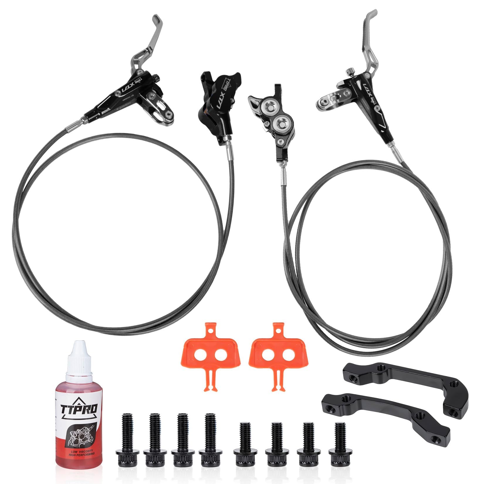 Front Rear Brake Kit for Sur-Ron, PSLER Upgraded Front Rear Brake Kit for Sur Ron Light Bee X Segway X160 X260 for Talaria XXX for Talaria Sting MX3 R MX4 for 79Bike Falcon M/E Ride Pro SS (Black)