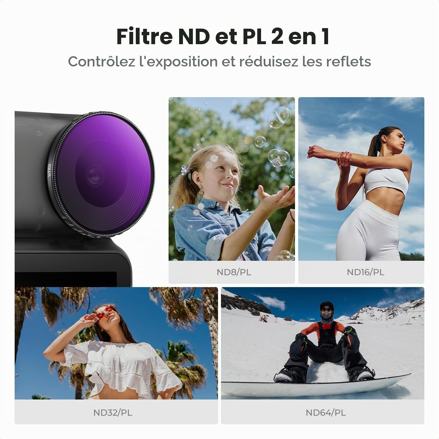 K&F CONCEPT Filtre Black Diffusion 1/4 Compatible avec DJI Osmo Nano Standard Combo, Filtre Cinématographique à 28 Couches pour Vidéo/Vlog/Portrait | Filtre cinématographique 28 couches, compatible vidéo/vlog/portrait, compatible DJI Osmo Nano Combo, FD15