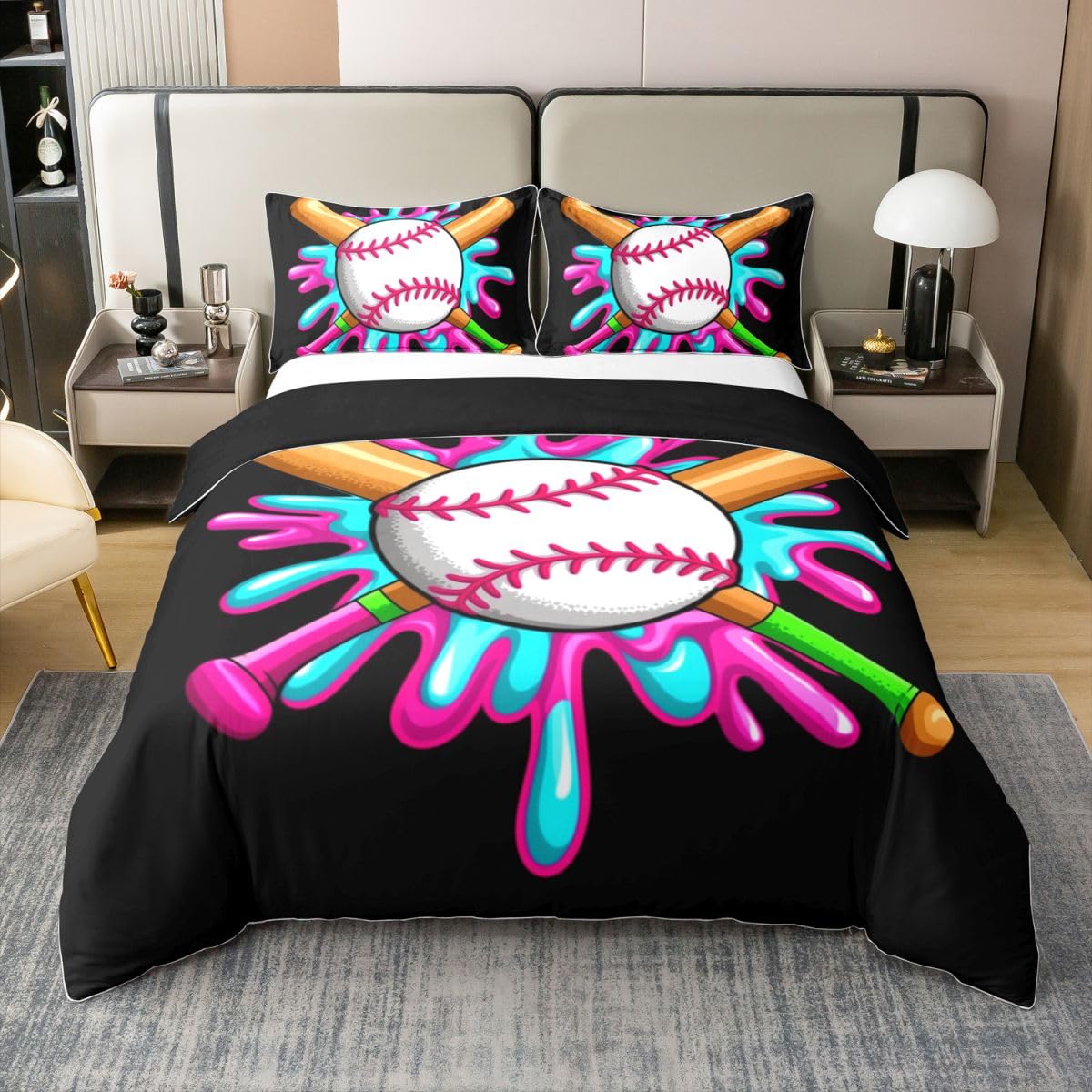 Housse de couette 240 x 260 pour chambre d'enfant passionné de sport