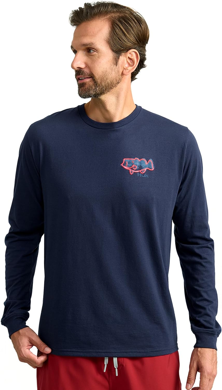 HUK Men's Long Sleeve Performance Tee, Fishing T-Shirt for Men