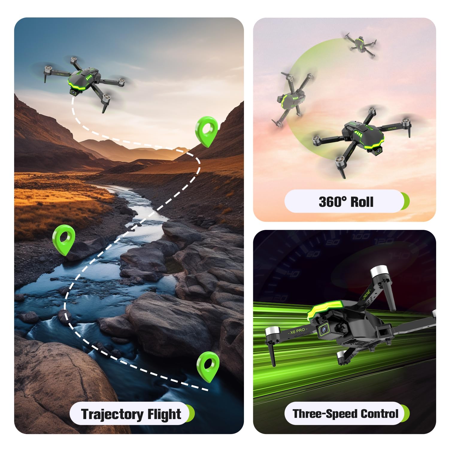 Drone con Telecamera HD 1080P per Bambini Droni con Motore Brushless, Giocattoli Regalo per Ragazzo e Uomo