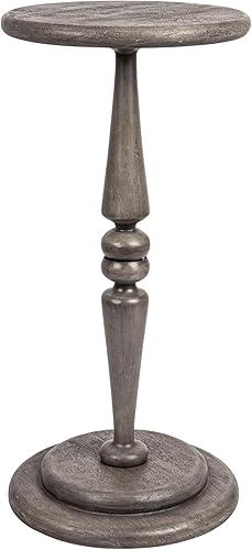 Creative Co-Op Bishop - Mesa auxiliar de cóctel con pedestal, color gris paloma