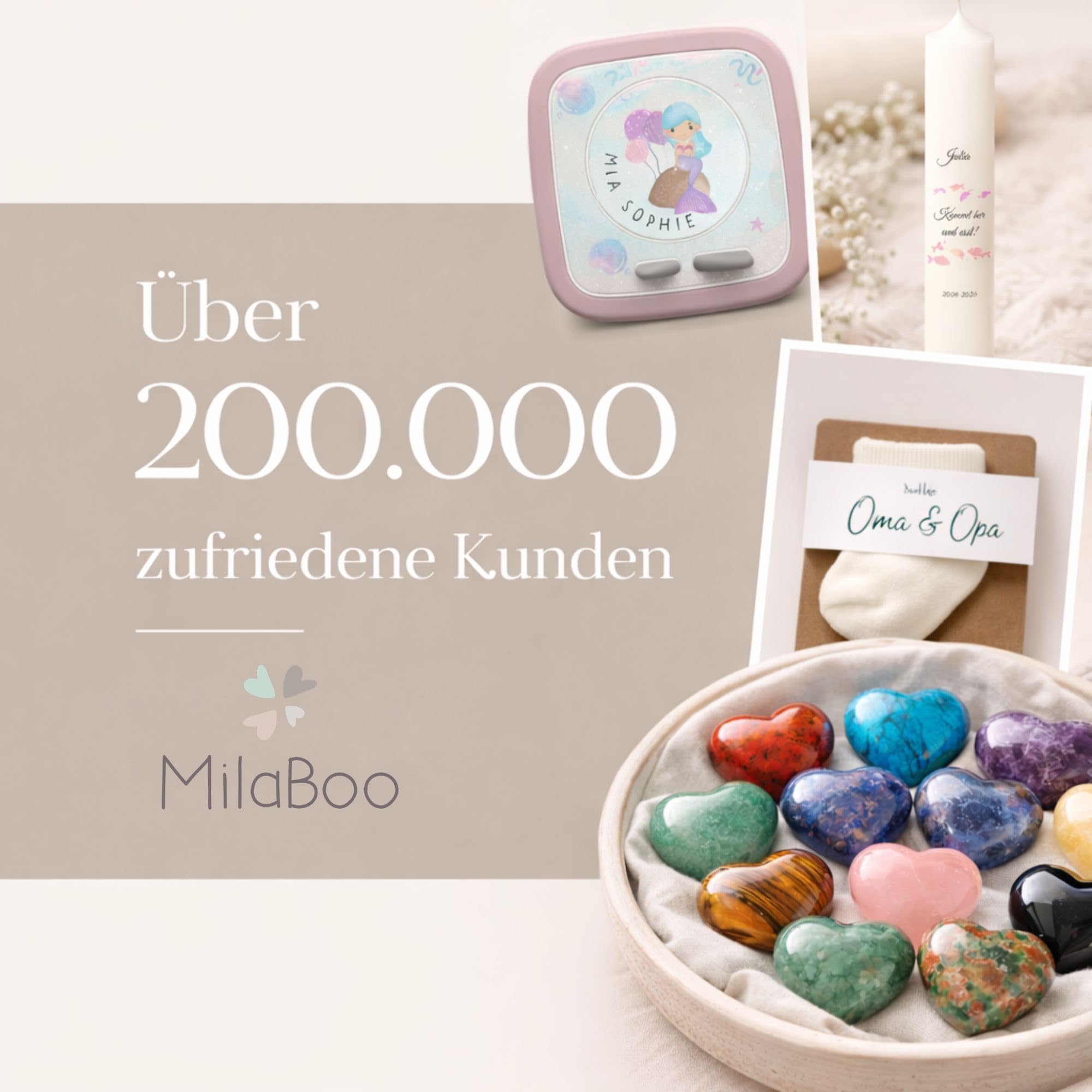 Milaboo Affirmationssteine Set – 24 Edelsteine mit Bedeutung & Karten – Geschenkset im Jutebeutel – Achtsamkeit, Motivation, innere Stärke – Geschenk für unterschiedliche Anlässe (24er Set 1)